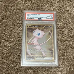 PSA 10 GEM MINT Mew Ex 205/165 GOLD METAL Ultra Premium PROMO Pokemon Card 🔥 - Image 1
