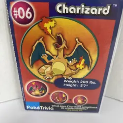 Pokemon Charizard - #6 Burger King PokeTrivia Promo - Pokemon TCG - 1999 - Image 2