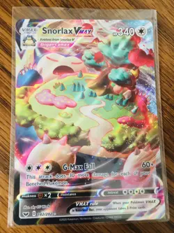 Pokemon TCG Snorlax VMAX Sword & Shield Base Set 142/202 Holo Ultra Rare - Image 1