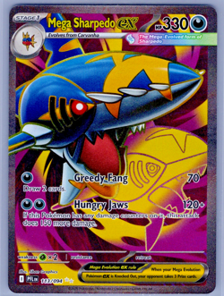 Mega Sharpedo EX 113/094 NM/M - Full Art TCG Pokemon Phantasmal Flames 113 - Image 1