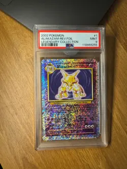 PSA 9 2002 Pokemon Legendary Collection Alakazam REVERSE FOIL #1/110 - Image 1