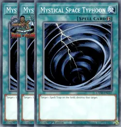 Yugioh! 3x Mystical Space Typhoon L5DD-ENC17 Common 1st Ed NM - Image 1