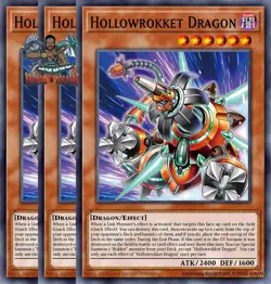 Yugioh! 3x Hollowrokket Dragon BPRO-EN002 Common 1st Ed NM - Image 1