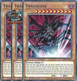 Yugioh! 3x Tragoedia PHRE-EN046 Rare 1st Ed NM - Image 1