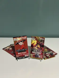 One Piece Carrying On his Will Op-13 & PRB-02 Lot of 6 Sealed Loose Packs + 2 DP - Image 1