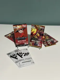 One Piece Carrying On his Will Op-13 & PRB-02 Lot of 6 Sealed Loose Packs + 2 DP - Image 2