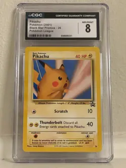 Pikachu (SNAP Promo) (2001) 26/53 Wotc CGC 8 Pokemon Card TCG Black Star Promo - Image 1