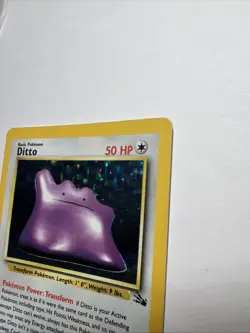 Ditto Holo Rare Vintage 3/62 Fossil Hypno Pokemon Card - Image 4