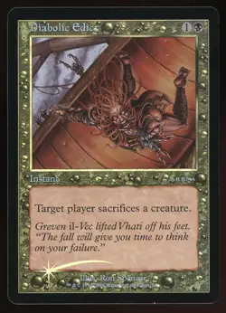 2001 MTG Magic the Gathering Card Diabolic Edict Foil Arena Promo TCG - Image 1