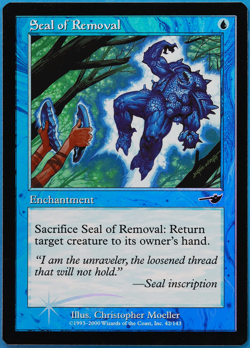 Seal of Removal FOIL Nemesis NM Blue Common MAGIC MTG CARD (ID# 500502) ABUGames - Image 1