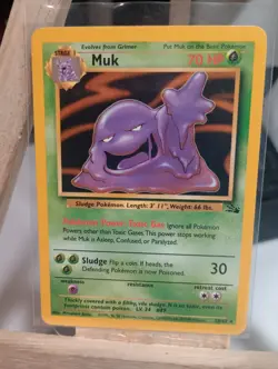 Muk 28/62 Rare Unlimited Fossil LP Pokemon - Image 1