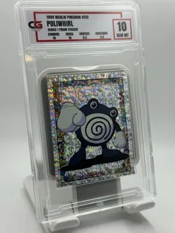1999 MERLIN POKEMON #S12 POLIWHIRL SERIES 1 PRISM STICKER - Image 1