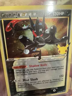 Pokemon Celebrations Greninja Gold Star SWSH144 with Swirl 🌀 Rare Behind Head - Image 2