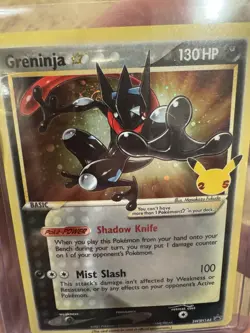 Pokemon Celebrations Greninja Gold Star SWSH144 with Swirl 🌀 Rare Behind Head - Image 3