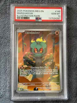 2025 POKEMON MEG EN-MEGA EVOLUTION ILLUSTRATION RARE #146 MARSHADOW PSA 10 - Image 1