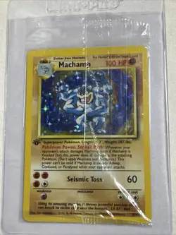 Pokemon TCG Machamp Holo Rare Card Base Set 8/102 1st Edition Factory Sealed - Image 2