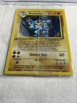 Pokemon TCG Machamp Holo Rare Card Base Set 8/102 1st Edition Factory Sealed - Image 5