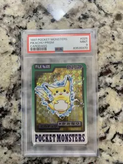 Pikachu - #025 - Carddass 1997 Japanese Pocket Monsters Prism PSA 9 Pokemon card - Image 1