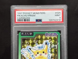 1997 PSA 9 Pikachu #025 Prism Bandai Carddass Japanese Pokemon Card MINT - Image 3
