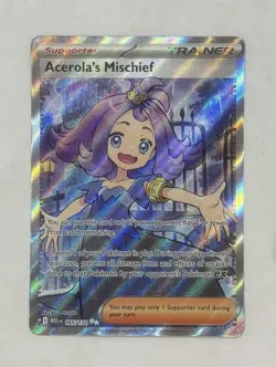 Pokemon TCG Acerola’s Mischief 165/132 Full Art Trainer Mega Evolutions NM - Image 1