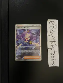 Pokemon TCG Acerola’s Mischief 165/132 Mega Evolution Ultra Rare Full Art Holo - Image 1