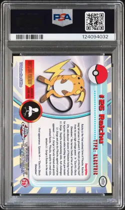 2000 TOPPS CHROME POKEMON T.V. #26 RAICHU PSA 9 - Image 2