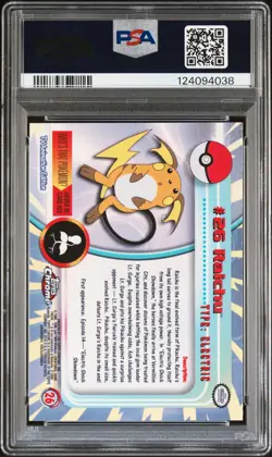 2000 TOPPS CHROME POKEMON T.V. #26 RAICHU PSA 9 - Image 2