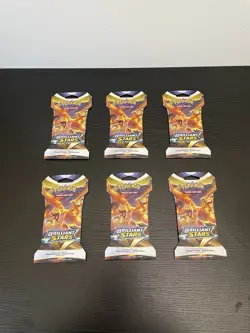 Pokemon TCG Sword & Shield Brilliant Stars Sleeved Booster Pack Lot Of 6 Sealed - Image 2