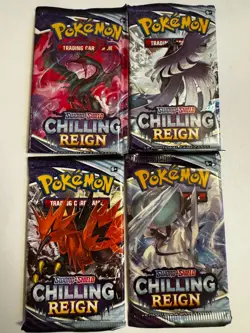 (Lot of 4) Pokemon TCG Sword & Shield Chilling Reign Booster Pack - Sealed #6 - Image 1