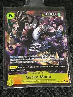 Gecko Moria - OP14-104 (Alternate Art) The Azure Sea's Seven Foil English NM - Image 4