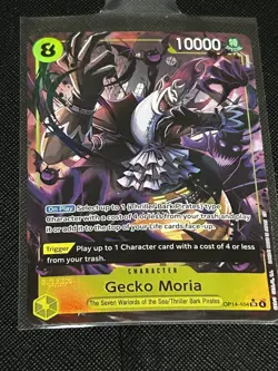 Gecko Moria - OP14-104 (Alternate Art) The Azure Sea's Seven Foil English NM - Image 5