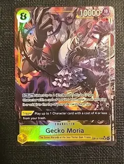 Gecko Moria - OP14-104 (Alternate Art) The Azure Sea's Seven Foil English NM - Image 1