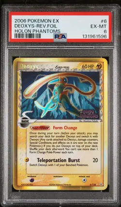 2006 POKEMON EX HOLON PHANTOMS #6 DEOXYS-REVERSE FOIL PSA 6 - Image 1