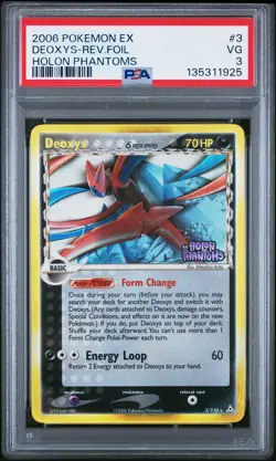 2006 POKEMON EX HOLON PHANTOMS #3 DEOXYS-REVERSE FOIL PSA 3 - Image 1