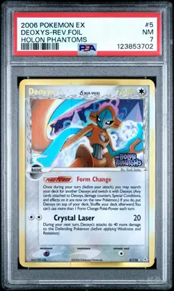 2006 POKEMON EX HOLON PHANTOMS #5 DEOXYS-REVERSE FOIL PSA 7 - Image 1