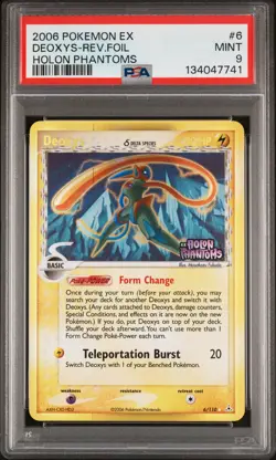 2006 POKEMON EX HOLON PHANTOMS #6 DEOXYS-REVERSE FOIL PSA 9 - Image 1