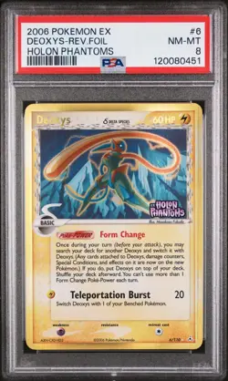 Pokemon 2006 Ex Holon Phantoms #6 Deoxys Reverse Foil - PSA 8 - Image 1