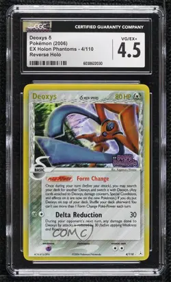 Deoxys Reverse Foil Pokemon EX Holon Phantoms CGC 4.5 2006 - Image 1