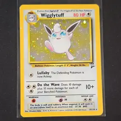 Pokemon TCG Wigglytuff 19/130 Base Set 2 Holo Rare Card 80 HP - Image 1