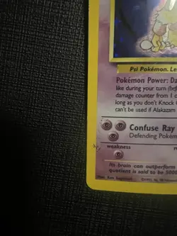 Pokemon Alakazam Holo Rare TCG Card 1/102 Base Set - Image 2
