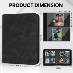 Top Loader Card Binder with Sleeves 4 Pocket Holds 112 Top Loaders Storage, T... - Image 2