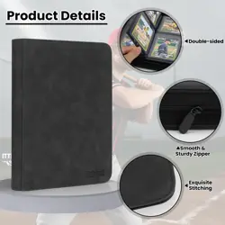 Top Loader Card Binder with Sleeves 4 Pocket Holds 112 Top Loaders Storage, T... - Image 5