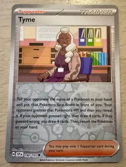 Pokemon TCG Tyme 190/191 Surging Sparks Reverse Holo Trainer Card - Image 1
