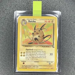 ⭐ Raichu 29/62 ⭐ Original Non Holo Rare Fossil Set Pokemon Card WOTC TCG 1999 - Image 1