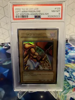 Left Arm Of The Forbidden One LOB 123 1st Edition Asian English PSA 8 - Image 1