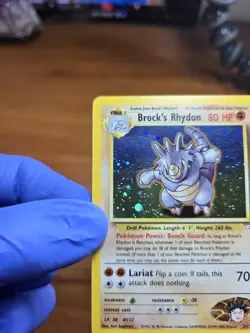 Brock's Rhydon 2/132 Gym Heroes Holo Unlimited Rare Pokemon TCG LP - Image 4