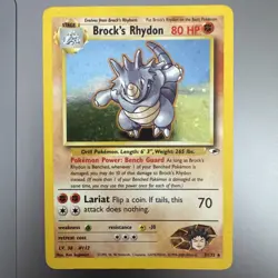Brock's Rhydon Holo 2/132 Gym Heroes WOTC 2000 Vintage LP - Image 1