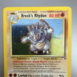 Brock's Rhydon Holo 2/132 Gym Heroes WOTC 2000 Vintage LP - Image 2