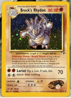 Brock's Rhydon 002/132 MP 2000’ Gym Heroes Holo Rare. Pokemon TCG - Image 1