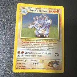 Brock's Rhydon Holo Gym Heroes 2/132 Unlimited Holo Rare Pokemon TCG - Image 1